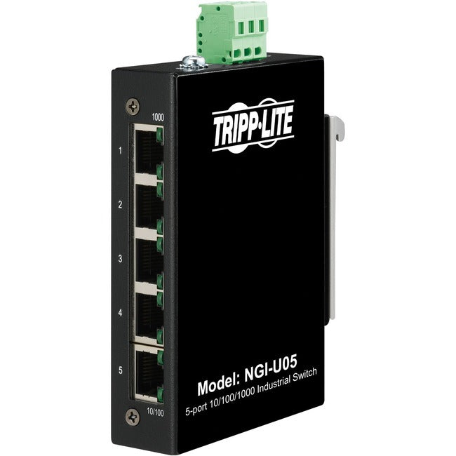 Tripp Lite by Eaton 5-Port Unmanaged Industrial Gigabit Ethernet Switch - 10/100/1000 Mbps DIN/Wall Mount - TAA Compliant - NGI-U05