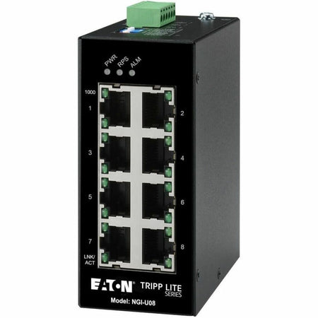 Eaton Tripp Lite Series 8-Port Unmanaged Industrial Gigabit Ethernet Switch - 10/100/1000 Mbps, DIN Mount, TAA - NGI-U08