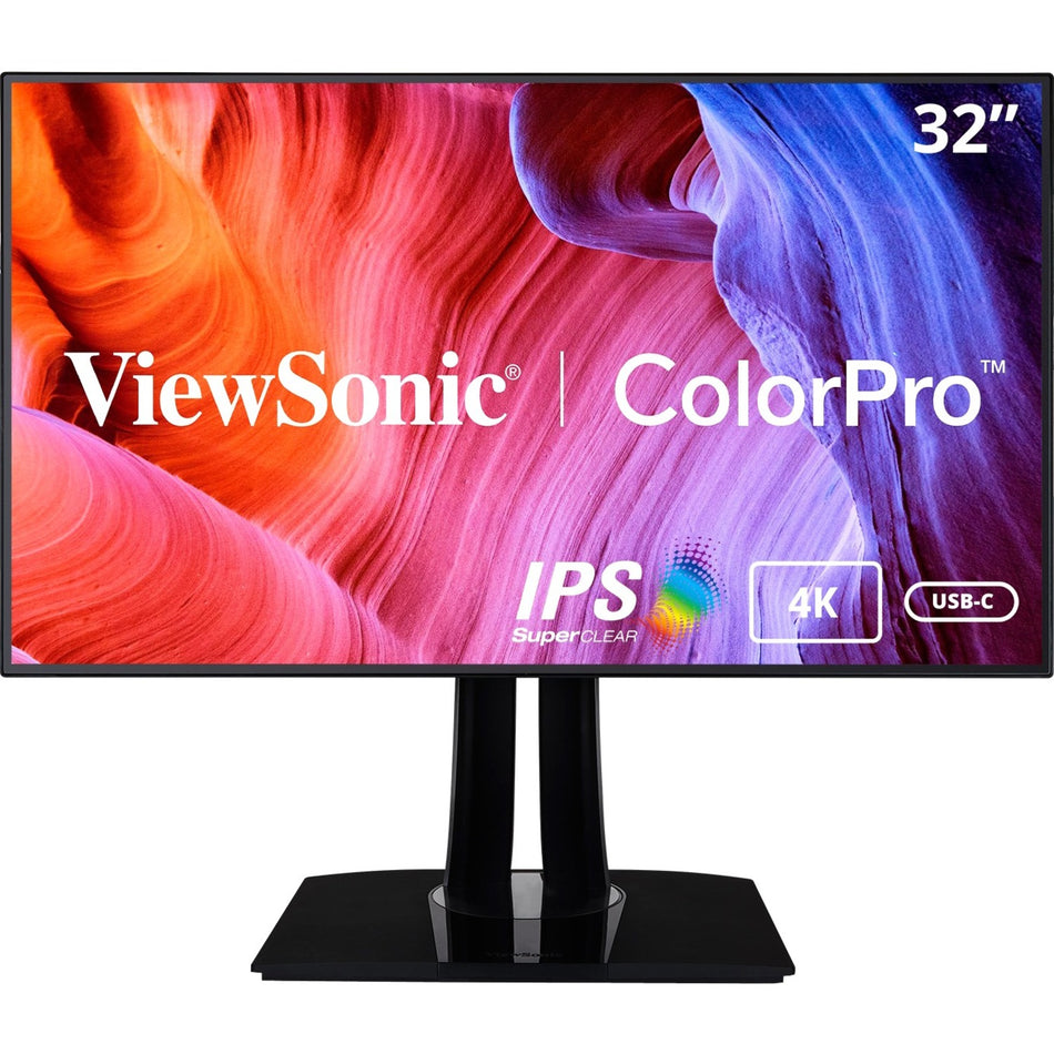 ViewSonic VP3268a-4K 32 Inch 4K UHD IPS Monitor with Advanced Ergonomics, 100% sRGB Rec 709, 14-bit 3D LUT, Eye Care, HDR10 Support, 90W USB C, RJ45, HDR10 - VP3268A-4K