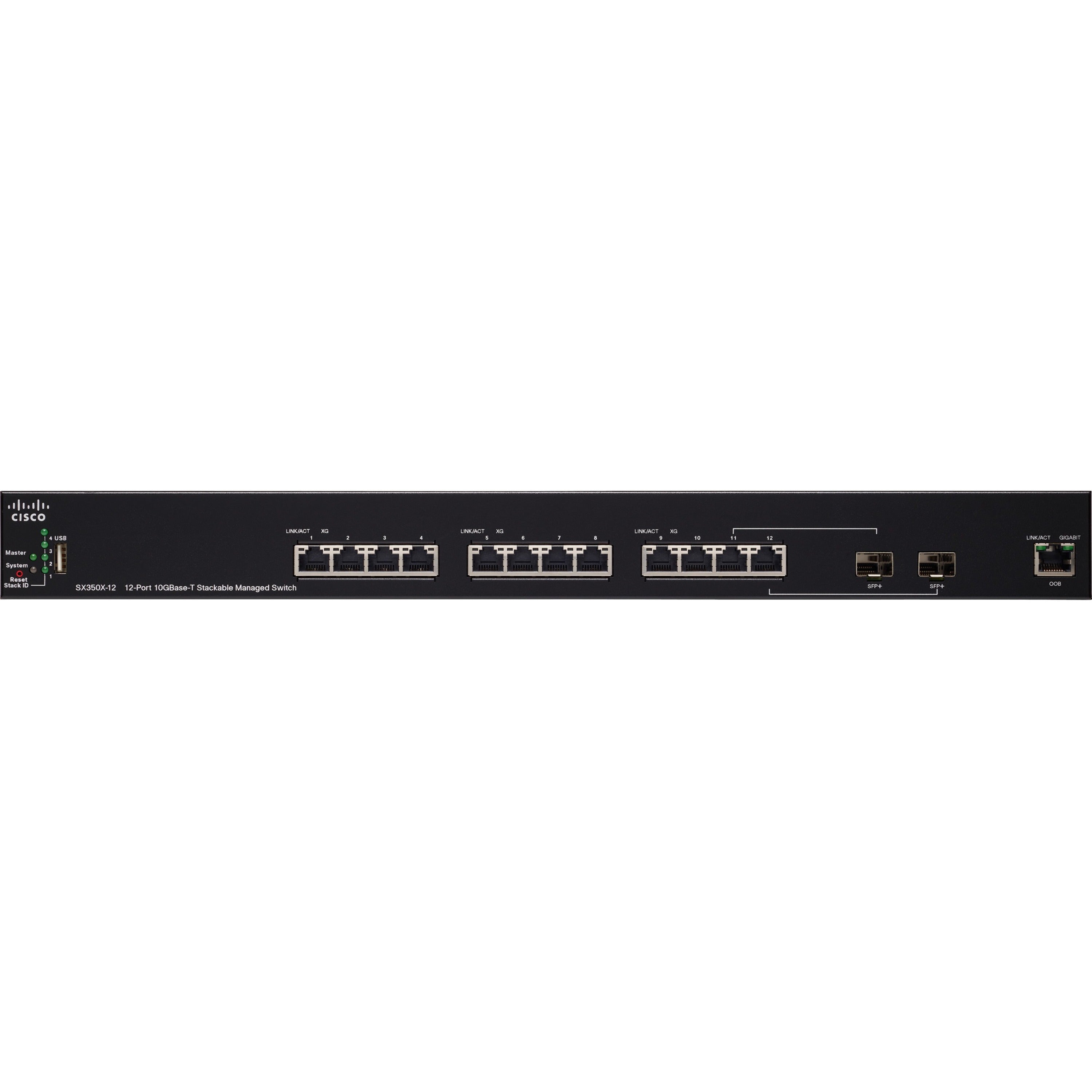 Cisco SX350X-12 12-Port 10GBase-T Stackable Managed Switch - SX350X-12-K9-NA-RF