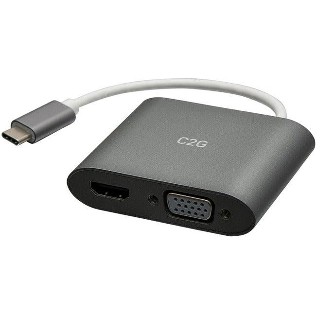 C2G C2G USB C to HDMI & VGA Dual Monitor Adapter - 4K 30Hz - White - C2G29831