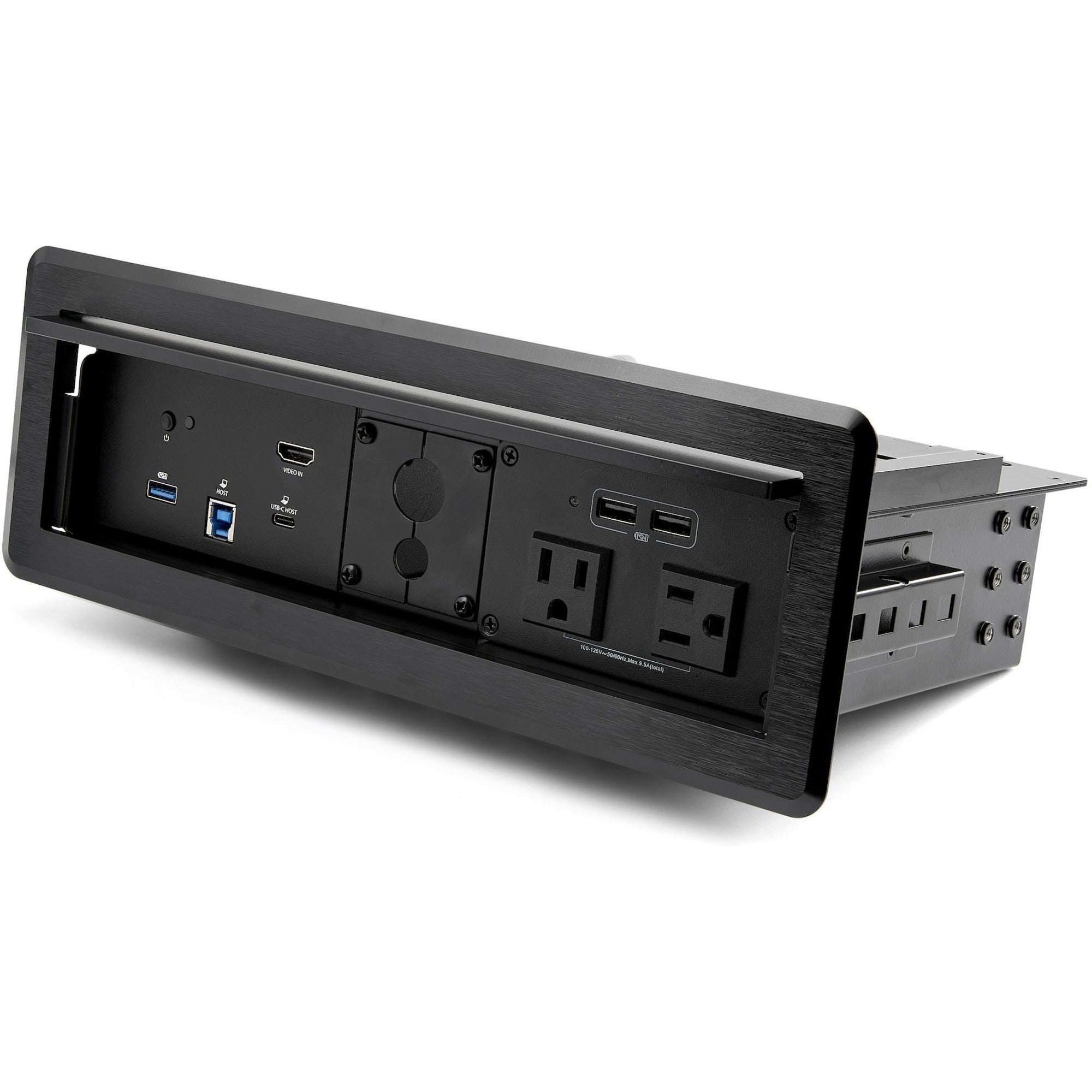 StarTech.com Conference Room Docking Station w/ Power; Table Connectivity A/V Box, Universal Laptop Dock, 60W PD, AC Outlets, USB Charging - KITBXDOCKPNA