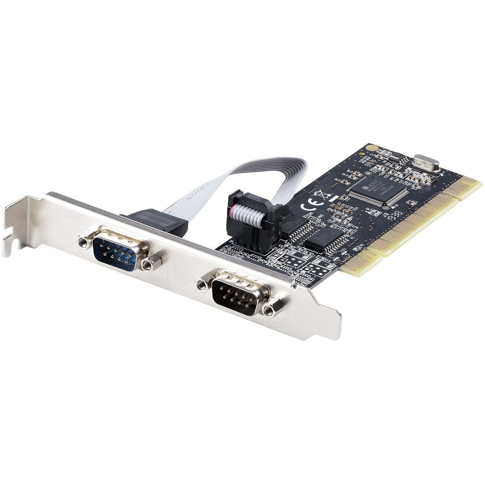StarTech.com 2-Port PCI RS232 Serial Adapter Card, Dual Serial DB9 Ports, Expansion/Controller Card, Windows/Linux, Standard/Low Profile - PCI2S5502