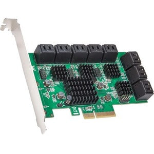 SYBA Multimedia 16 Port SATA III PCIe x4 (x2 Bandwidth) Non-RAID Expansion Card SD-PEX40164 - SD-PEX40164