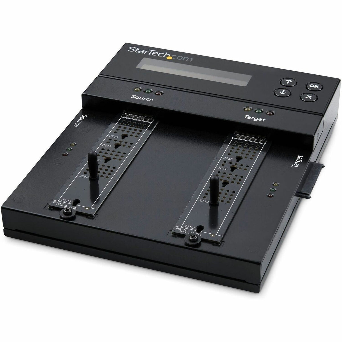 StarTech.com Standalone Dual Bay M.2 SATA/NVMe Duplicator/Eraser, HDD/SSD Cloner/Wiper, M.2 PCIe/AHCI, Hard Drive Sanitizer/Copier, TAA - SM2DUPE11