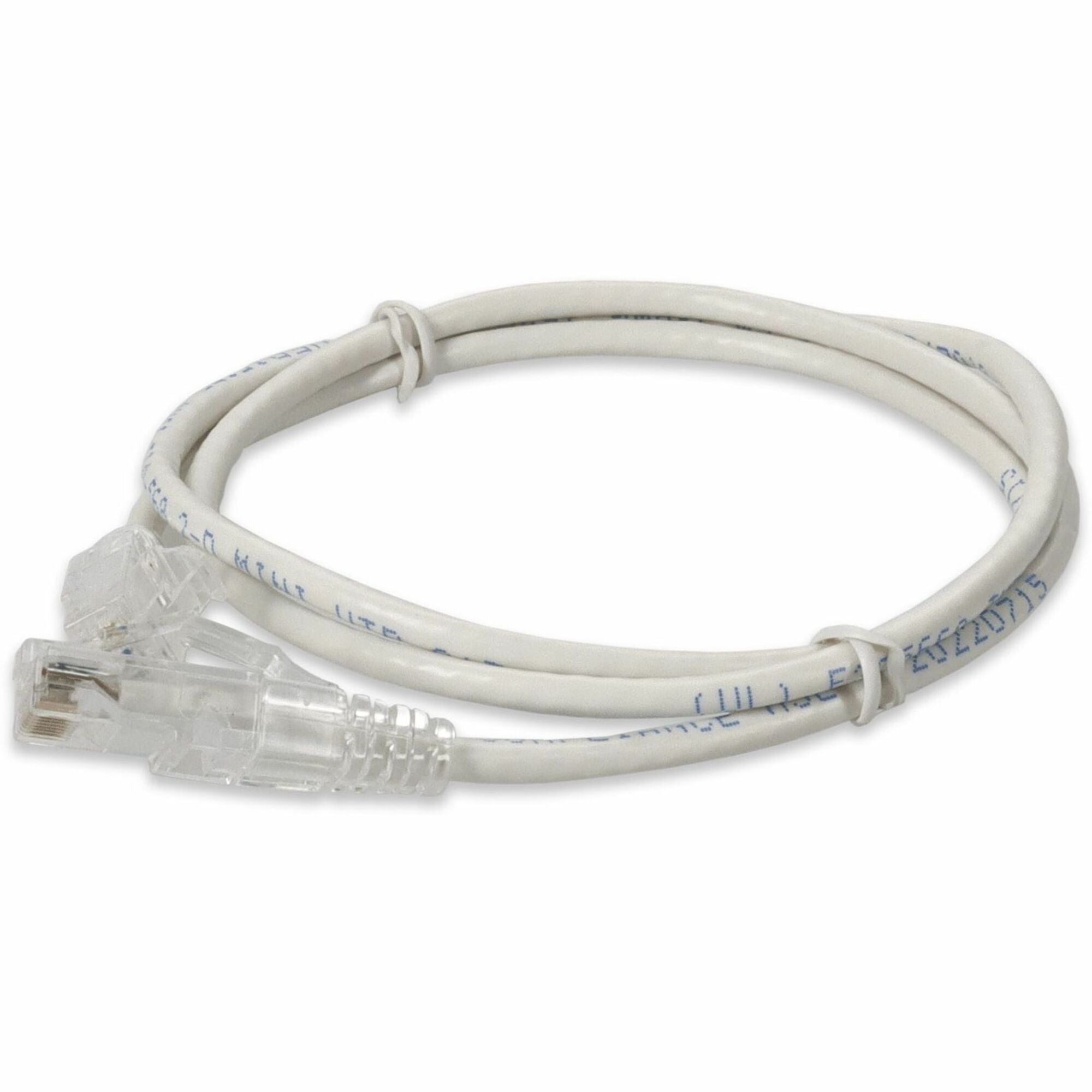 AddOn 2ft White CAT 6A Slim PVC Ethernet Cable Snagless Clear-Claw RJ-45 M/M - ADD-2FSLCAT6A-WE