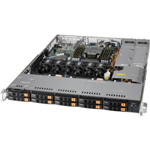 Supermicro SuperServer SSG-110P-NTR10 Barebone System - 1U Rack-mountable - Socket LGA-4189 - 1 x Processor Support - 3rd Gen - SSG-110P-NTR10