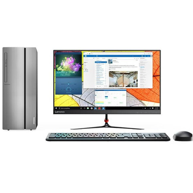 Lenovo-IMSourcing IdeaCentre 510A-15ICK 90LV000JUS Desktop Computer - Intel Core i5 9th Gen i5-9400 Hexa-core (6 Core) 2.90 GHz - 8 GB RAM DDR4 SDRAM - 1 TB HDD - 128 GB M.2 PCI Express NVMe SSD - Tower - Black, Iron Gray - 90LV000JUS