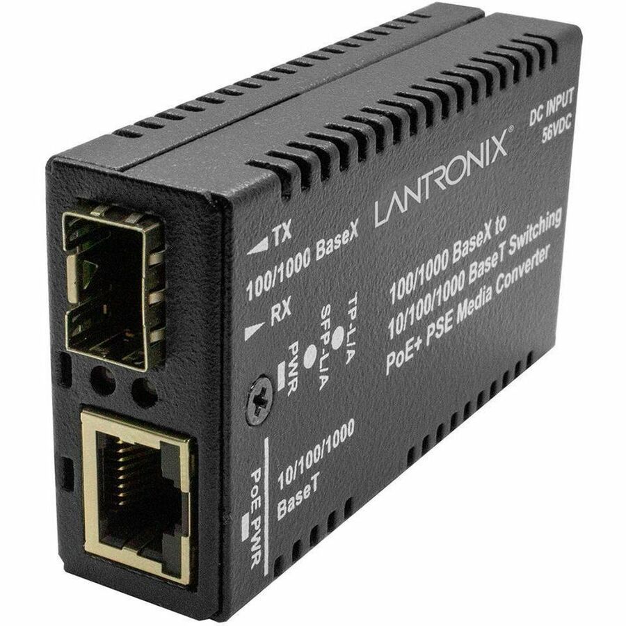 Mini Fast / Gigabit Ethernet PoE+ Media Converter 10/100/1000Base-T PoE+ RJ-45 Port + 100/1000Base-X SFP Slot - M/GE-PSW-PSE-01-NA