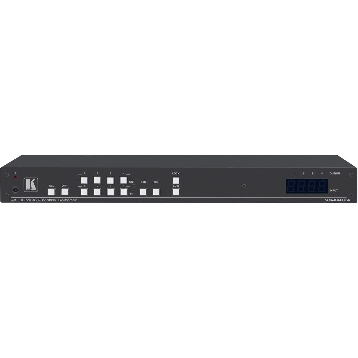 Kramer VS-44H2A 4x4 4K HDR HDMI 2.0 HDCP 2.2 Matrix Switcher with Audio De-embedding - 20-80445030