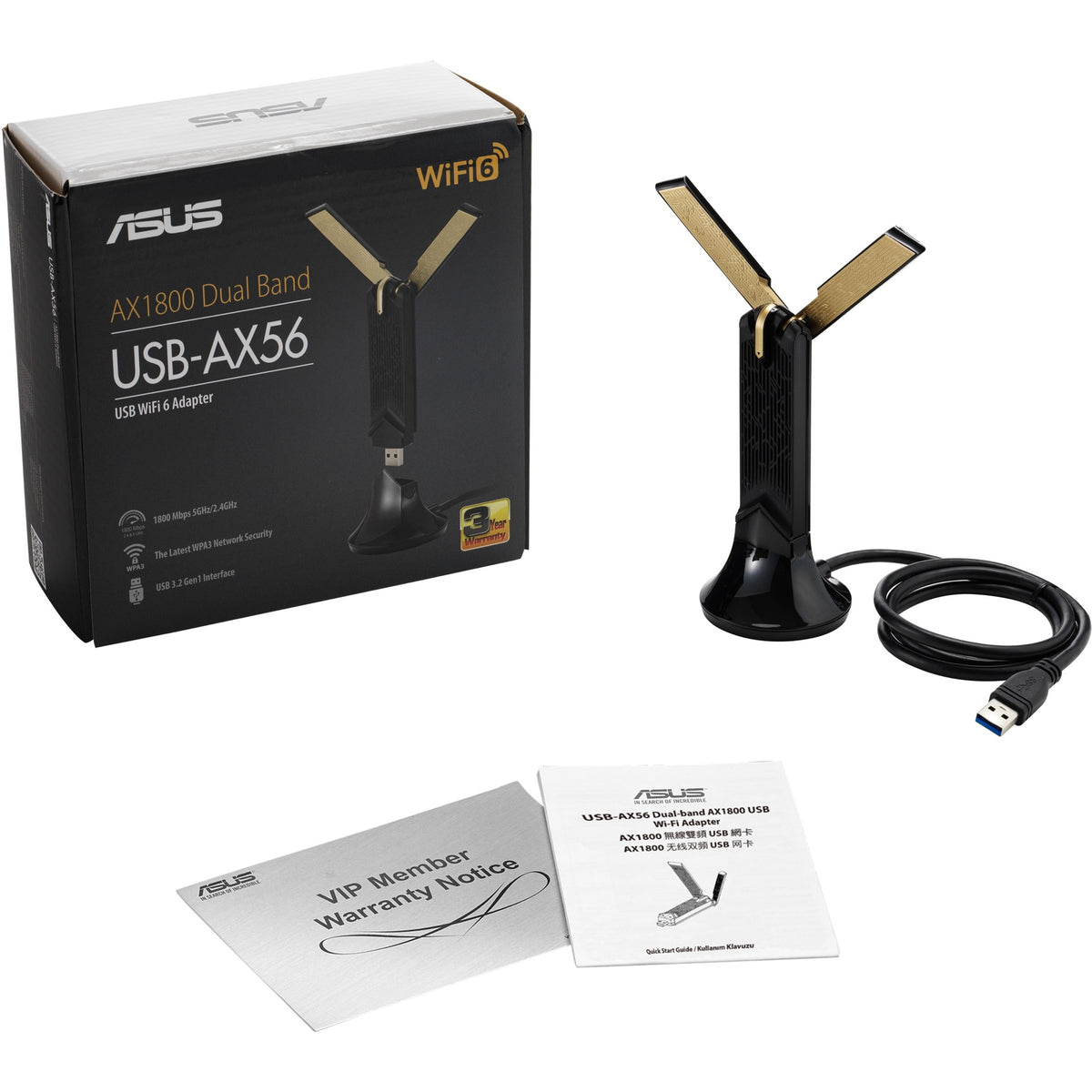 Asus USB-AX56 IEEE 802.11ax Dual Band Wi-Fi Adapter for Computer/Notebook - USB-AX56