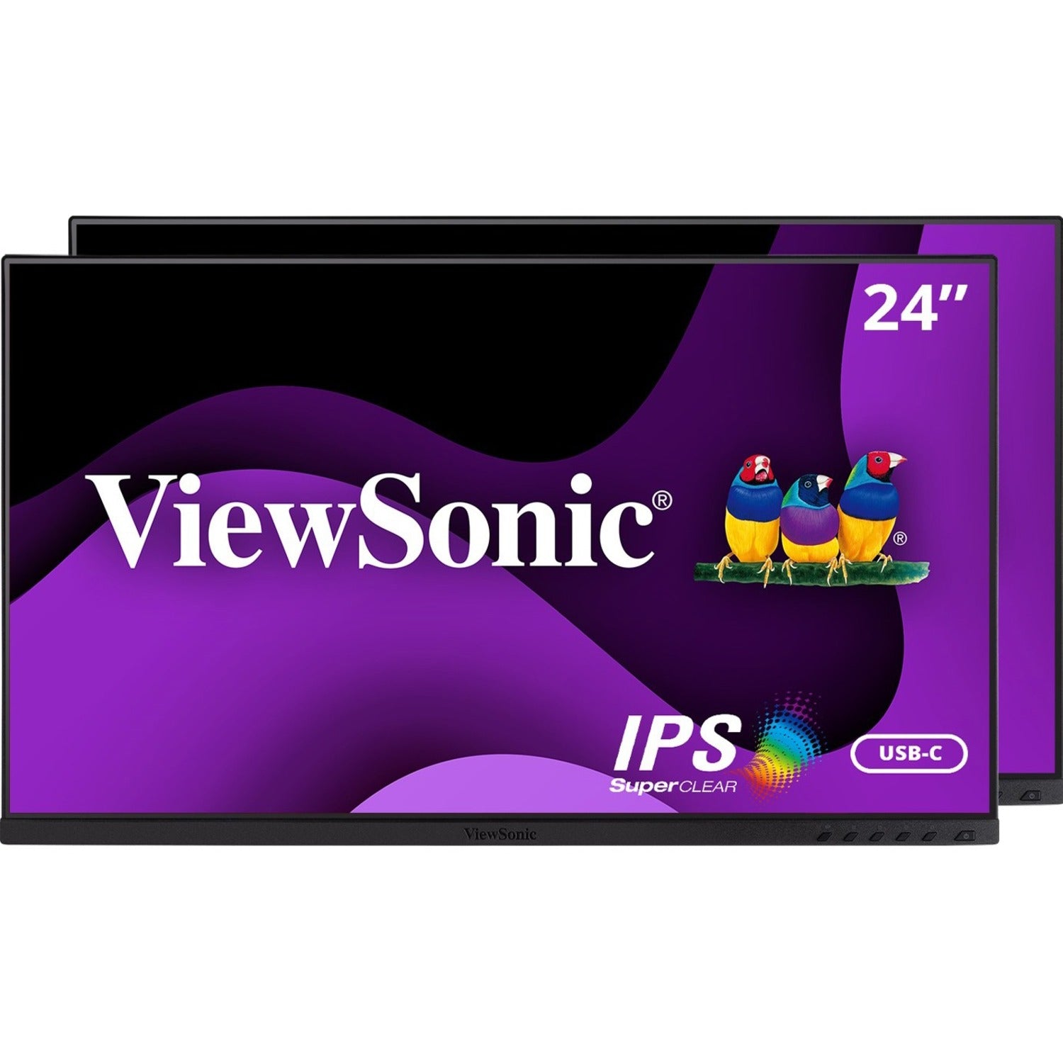 ViewSonic VG2455_56A_H2 24 Inch Dual Pack Head-Only 1080p IPS Monitors with USB C 3.2 with 90W Power Delivery, Docking Built-In, HDMI, VGA for Home and Office - VG2455_56A_H2