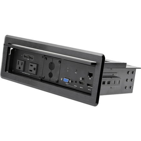 StarTech.com Conference Table Box for AV Connectivity & Charging, 4K HDMI/DP or VGA, GbE, Audio, Power Center w/ 2x USB & 2x UL AC Outlets - KITBXAVHDPNA