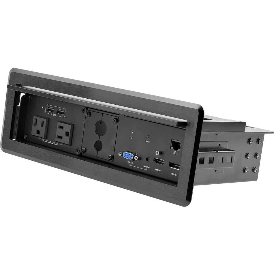 StarTech.com Conference Table Box for AV Connectivity & Charging, 4K HDMI/DP or VGA, GbE, Audio, Power Center w/ 2x USB & 2x UL AC Outlets - KITBXAVHDPNA