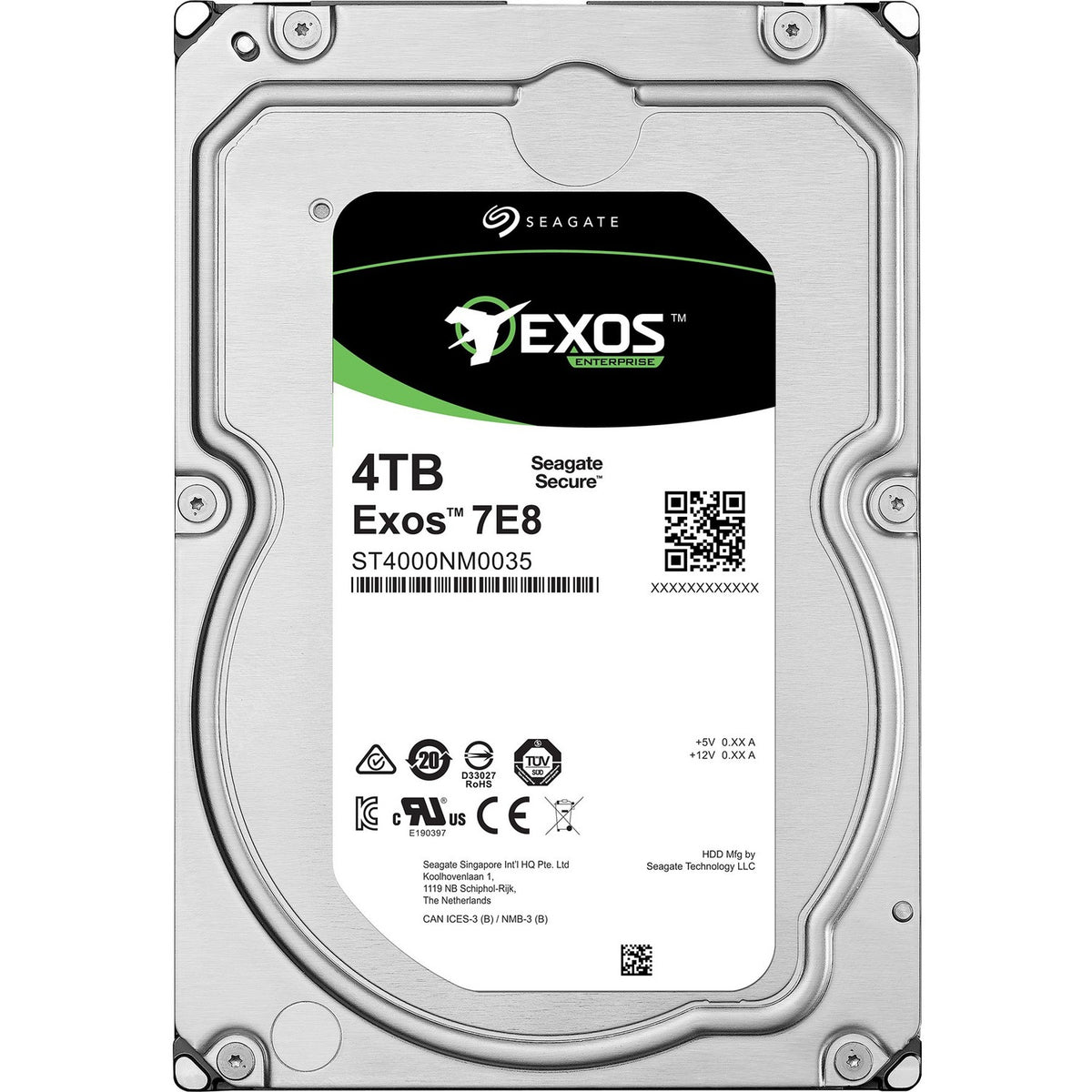 Seagate-IMSourcing Exos 7E8 ST4000NM0035 4 TB Hard Drive - 3.5" Internal - SATA (SATA/600) - 1V4107-005