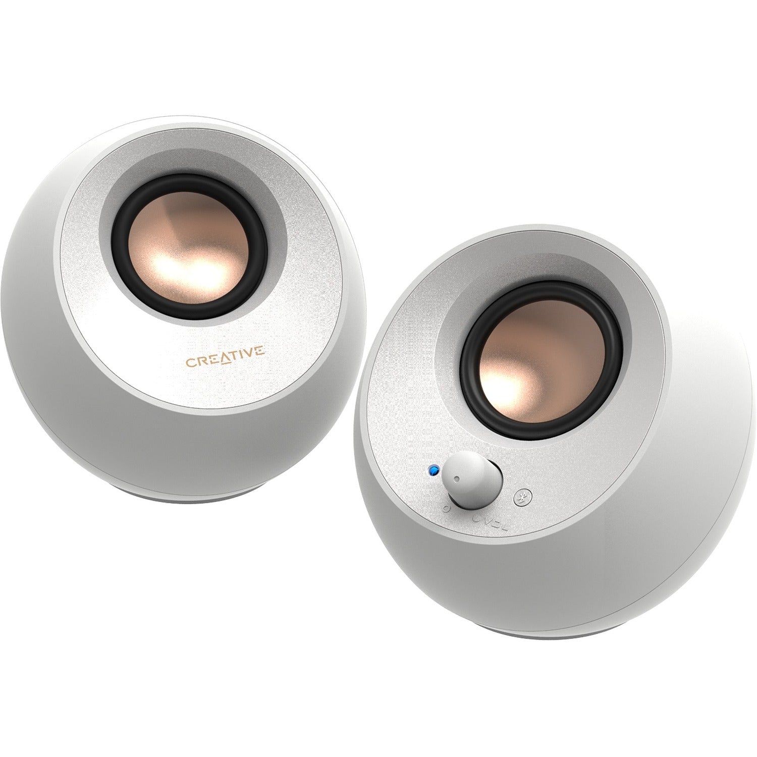 Creative Pebble V3 2.0 Bluetooth Speaker System - 8 W RMS - White - 51MF1700AA003