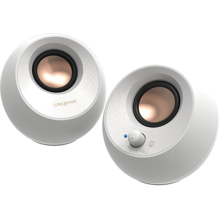 Creative Pebble V3 2.0 Bluetooth Speaker System - 8 W RMS - White - 51MF1700AA003