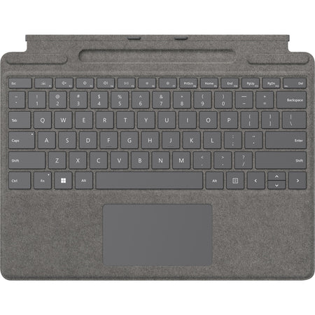 Microsoft Signature Keyboard/Cover Case for 13" Microsoft Surface Pro 8, Surface Pro X Tablet - Platinum - 8XB-00061