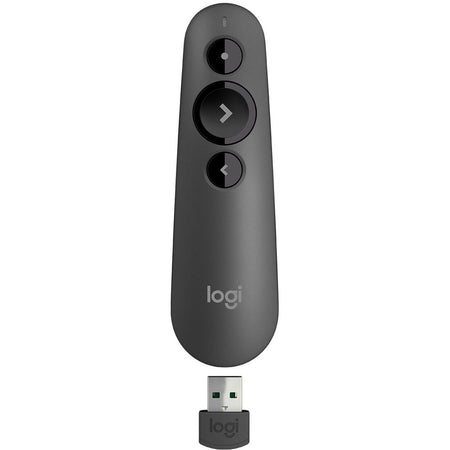 Logitech R500s Laser Presentation Remote, Bluetooth, USB-A Receiver, Presentation Clicker with Laser Pointer (Class 1) for Powerpoint, Keynote, Google Slides - 910-006518