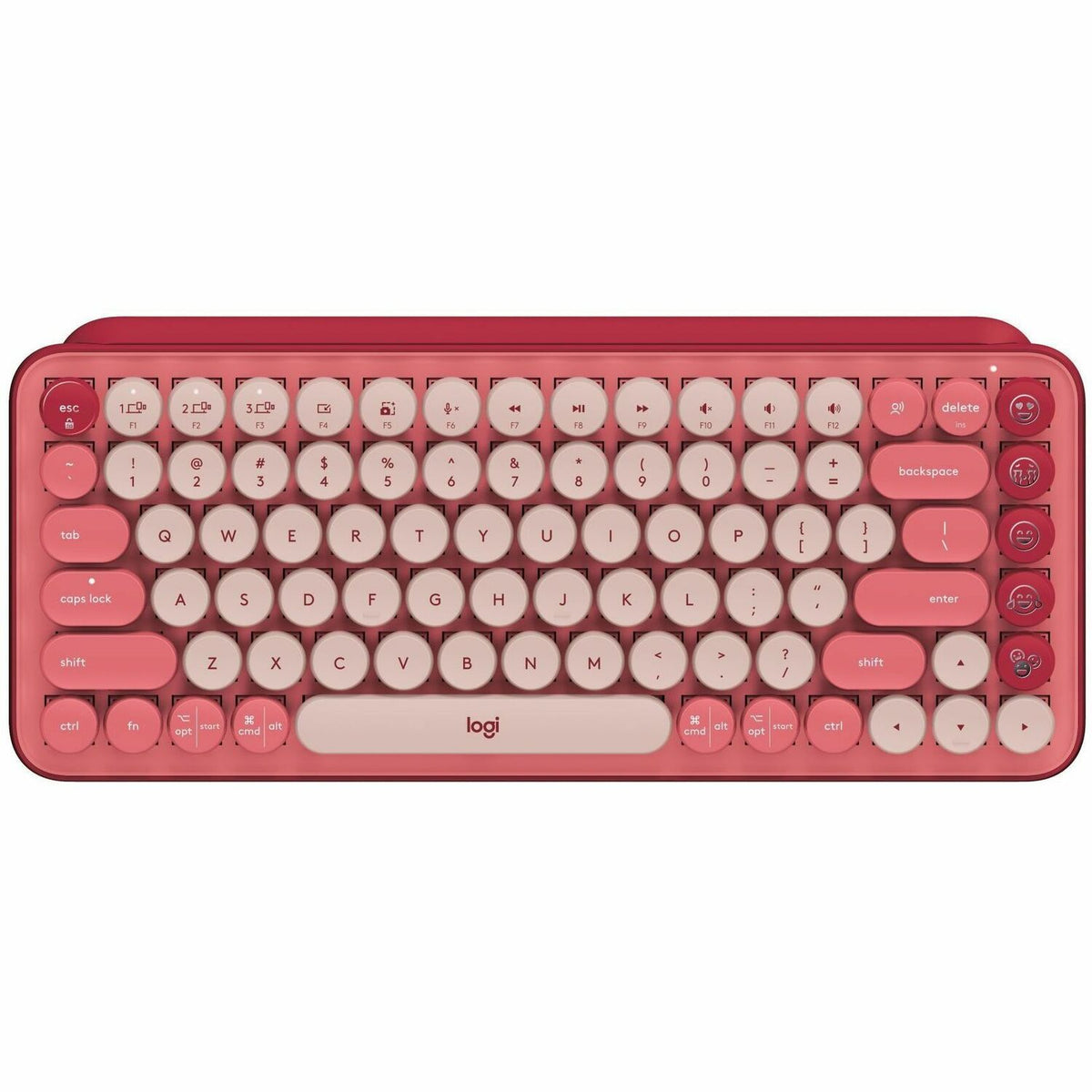 Logitech POP Keys Wireless Mechanical Keyboard With Emoji Keys - Heartbreaker Rose - 920-010709