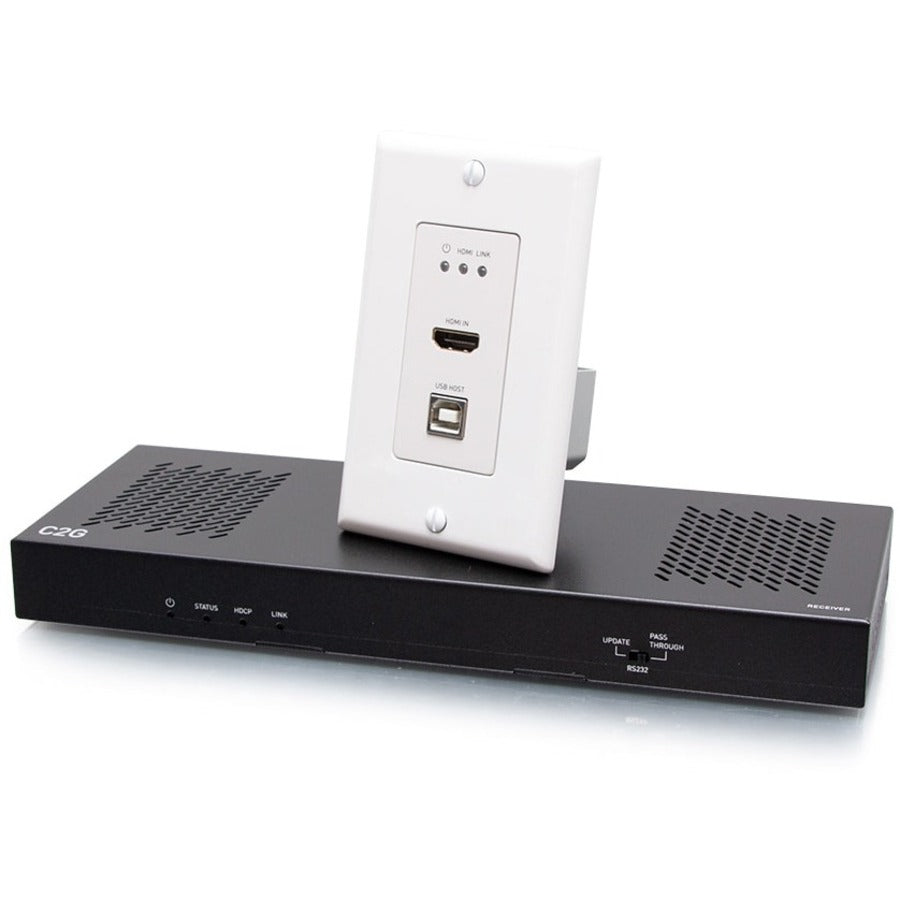 C2G HDMI HDBaseT + USB-B, RS232 Wall Plate Transmitter to Box Receiver Kit - C2G30024