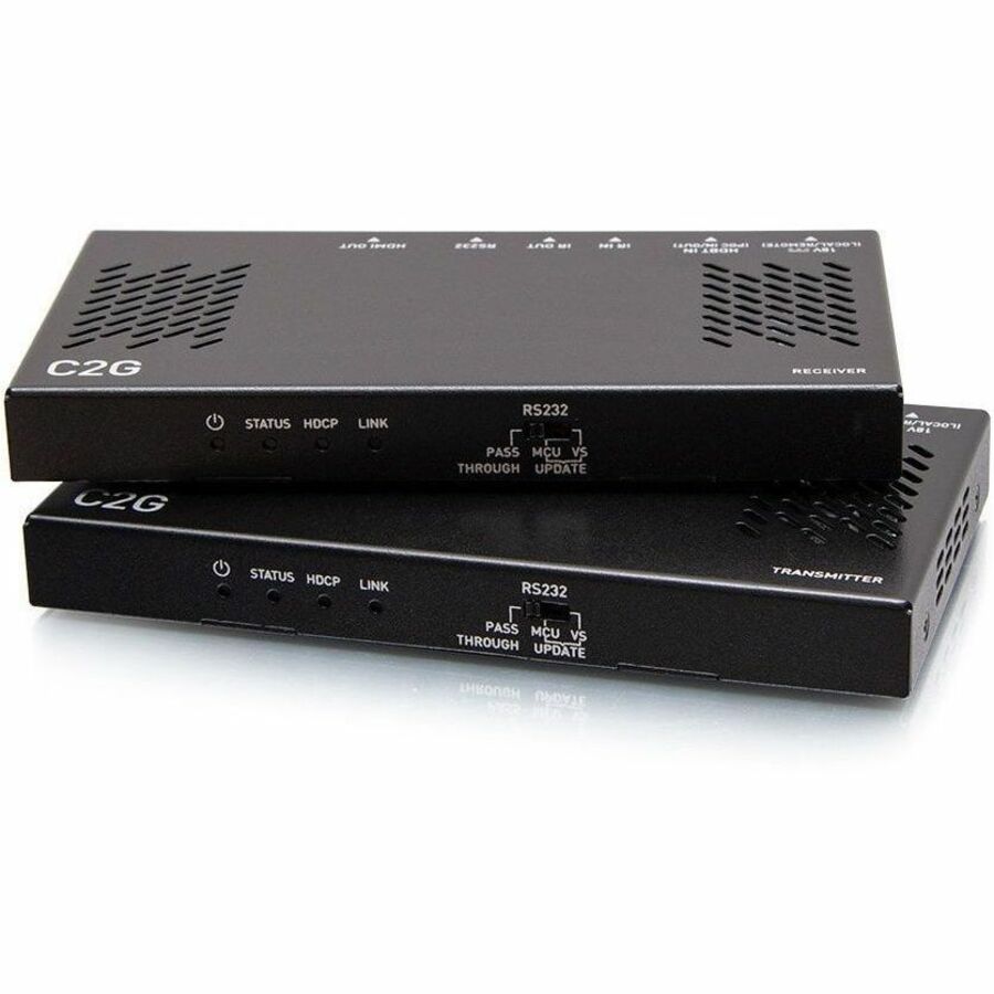 C2G HDMI HDBaseT + RS232 and IR over Cat Extender Box Transmitter to Box Receiver (18Gbps) - 4K 60Hz - C2G30026