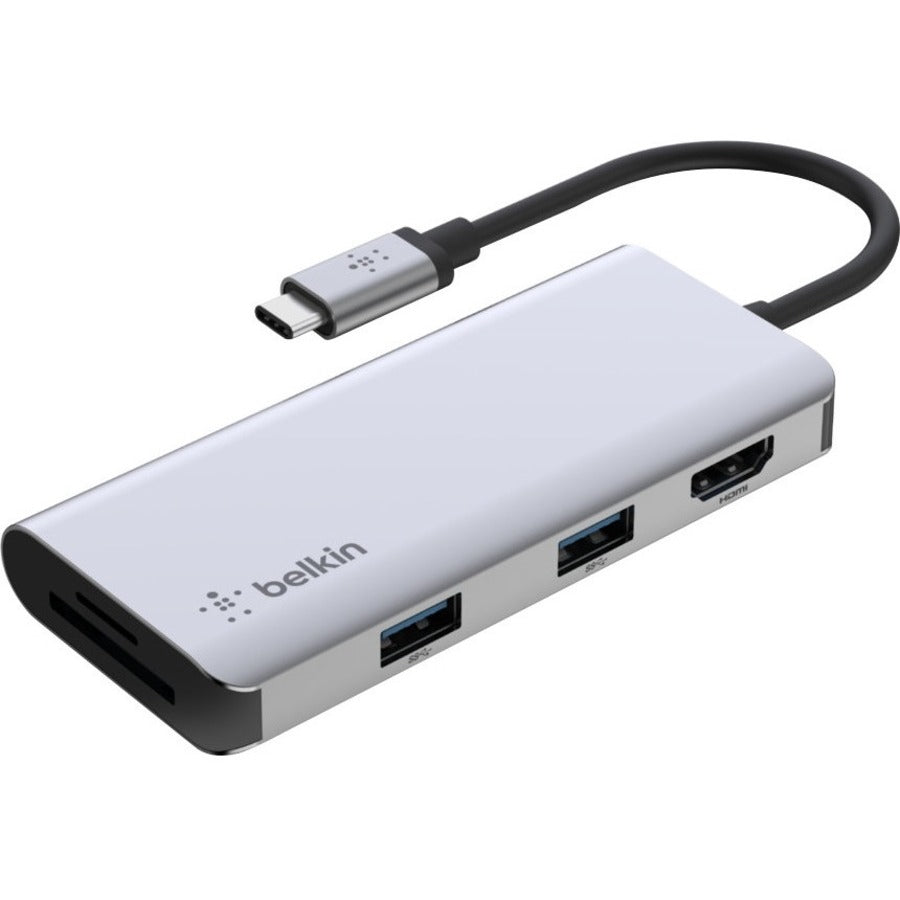 Belkin USB-C 5-in-1 Multiport Adapter, Laptop Docking Station, 2x USB-A 3.1, 4k HDMI @ 30Hz, Up to 5Gps data transfer - PVC002BTSGY