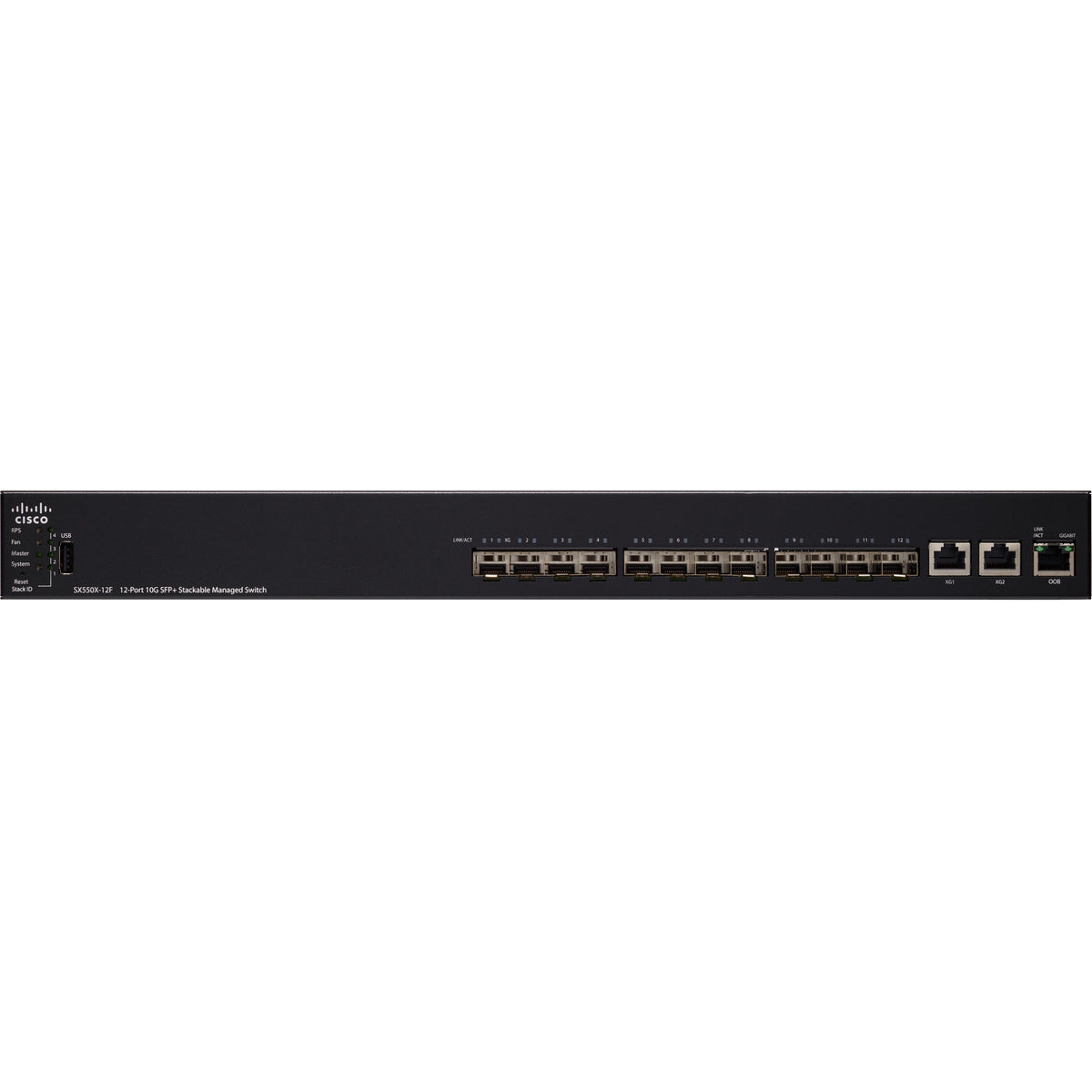 Cisco SX550X-12F 12-Port 10G SFP+ Stackable Managed Switch - SX550X-12F-K9NA-RF