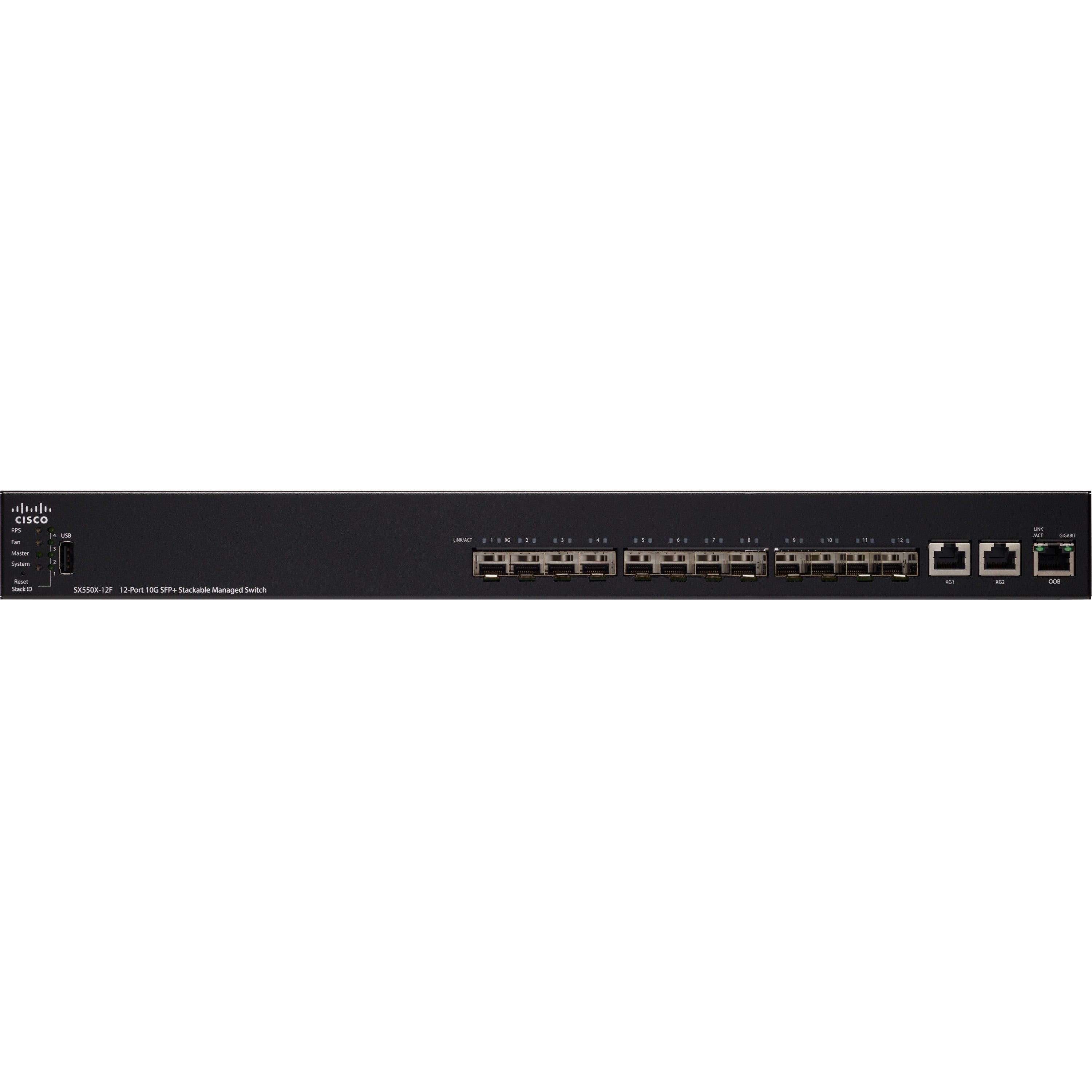 Cisco SX550X-12F 12-Port 10G SFP+ Stackable Managed Switch - SX550X-12F-K9NA-RF