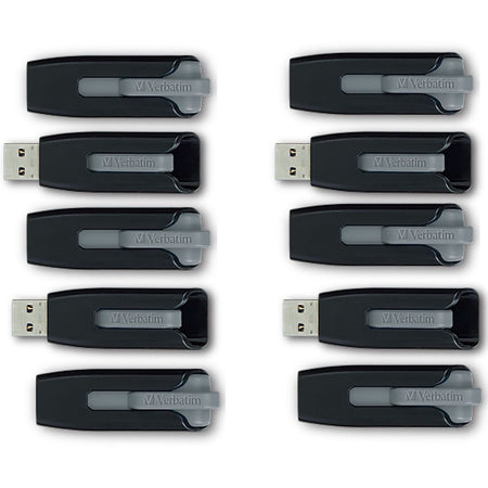 32GB Store 'n' Go&reg; V3 USB 3.2 Gen 1 Flash Drive - 10pk Business Bulk - Gray - 70894