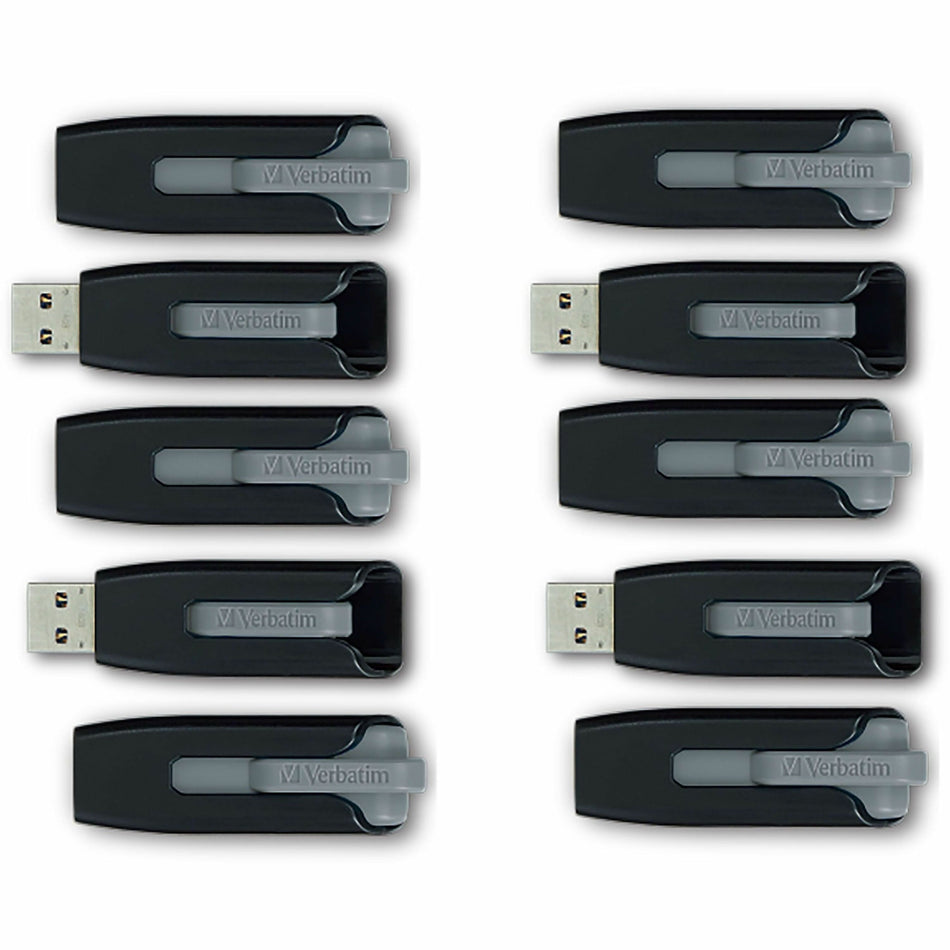 32GB Store 'n' Go&reg; V3 USB 3.2 Gen 1 Flash Drive - 10pk Business Bulk - Gray - 70894