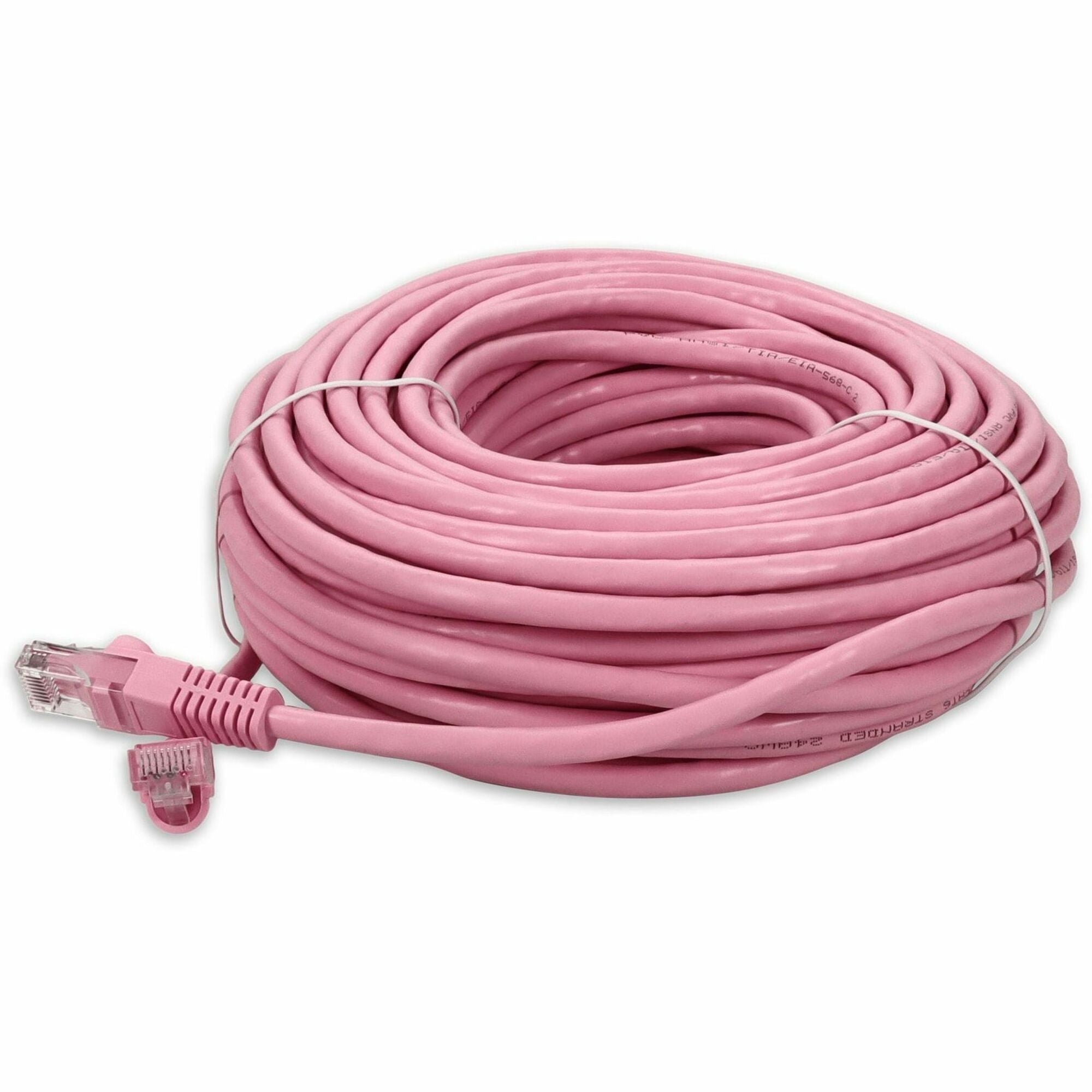 AddOn 100ft Pink CAT 6 PVC Ethernet Cable Snagless Bubble Boot RJ-45 M/M - ADD-100FCAT6-PK