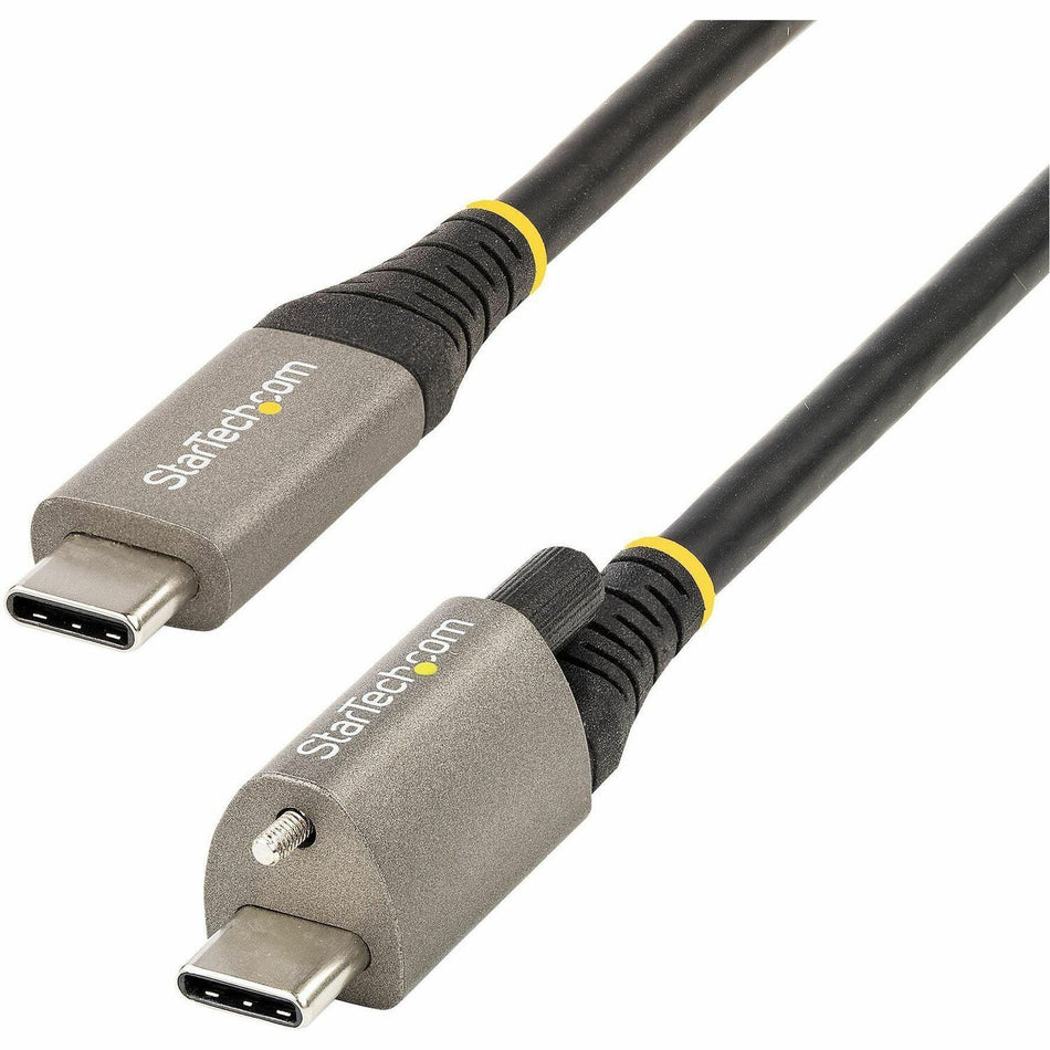 StarTech.com 3ft 1m Top Single Screw Locking USB C Cable 10Gbps, USB 3.1 Type-C Cable, 5A/100W PD, DP Alt Mode, USB-C to C Cord - USB31CCTLKV1M