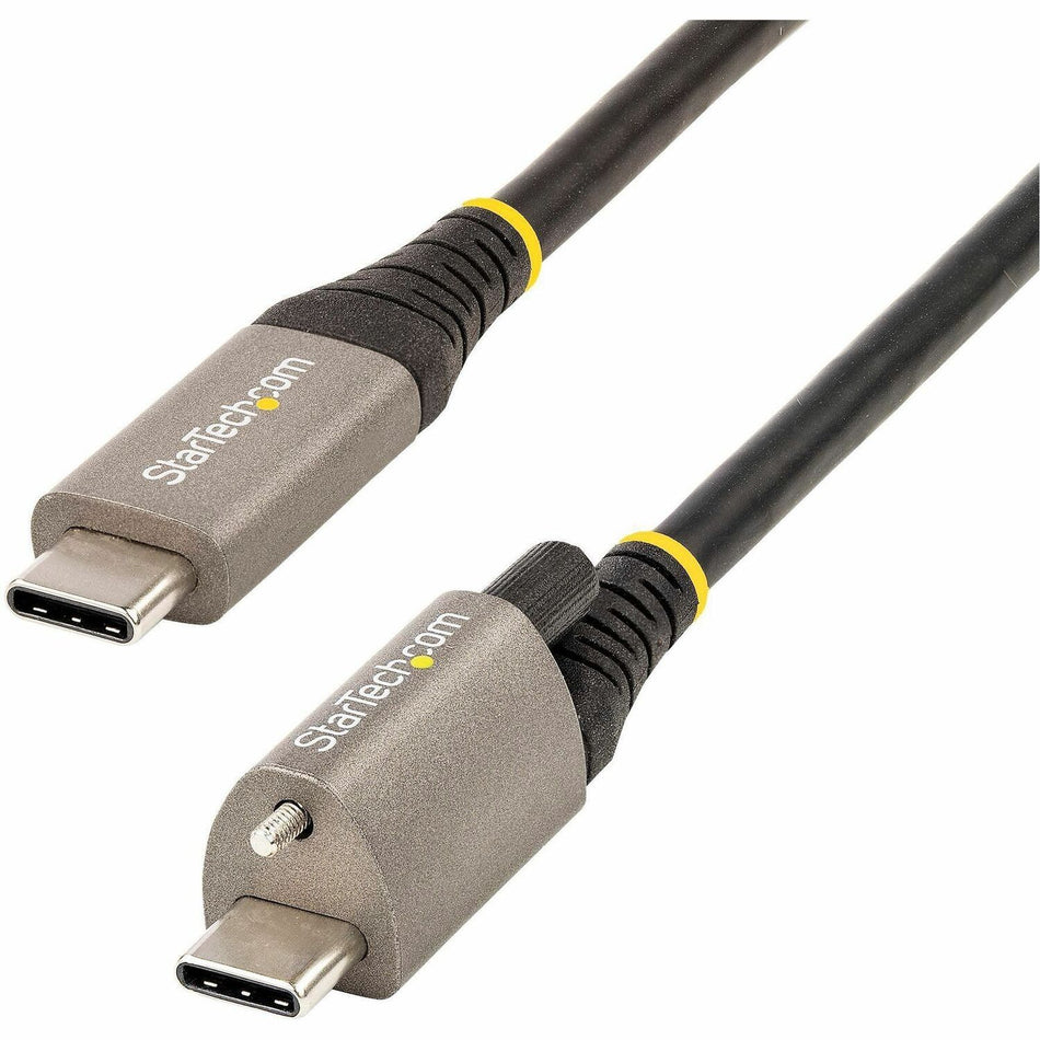 StarTech.com 3ft 1m Top Single Screw Locking USB C Cable 10Gbps, USB 3.1 Type-C Cable, 5A/100W PD, DP Alt Mode, USB-C to C Cord - USB31CCTLKV1M