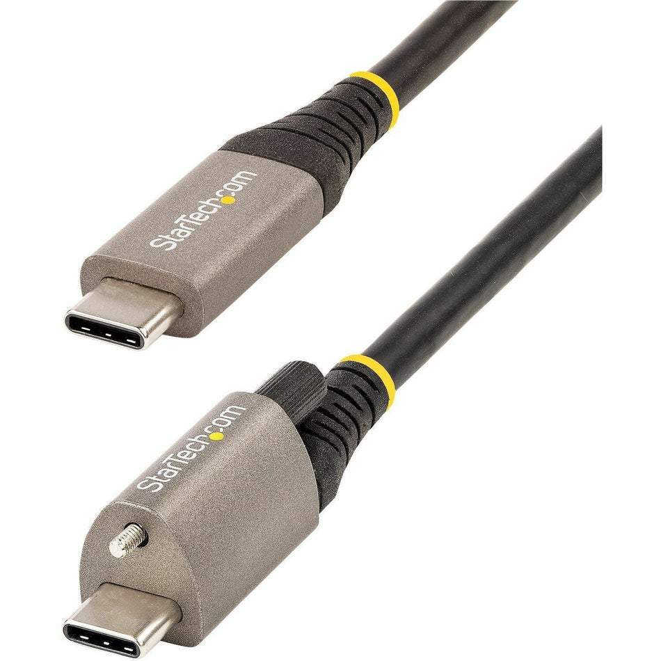 StarTech.com 20in 50cm Top Single Screw Locking USB C Cable 10Gbps, USB 3.1 Type-C Cable, 5A/100W PD, DP Alt Mode, USB-C to C Cord - USB31CCTLKV50CM
