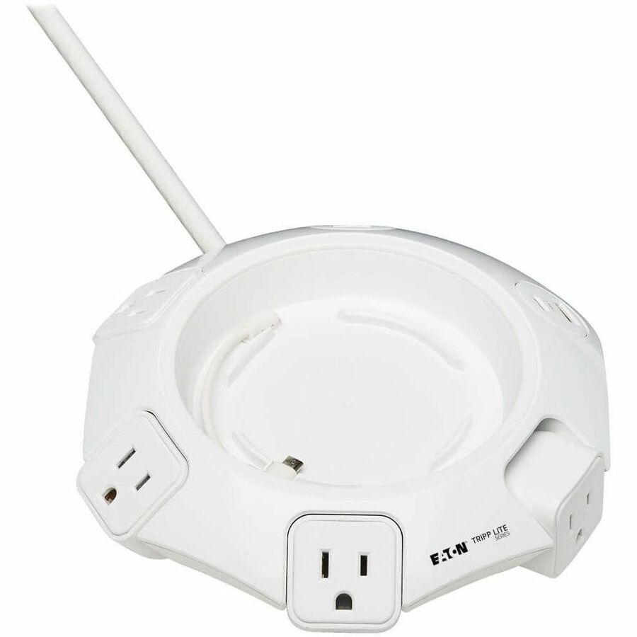 Eaton Tripp Lite Series Safe-IT Conference Power Surge Protector, 4 Rotating 5-15R Outlets, USB-C & 3 USB-A Ports, 10 ft. (3 m) Cord, Antimicrobial Protection - TLP410UCUFOAM