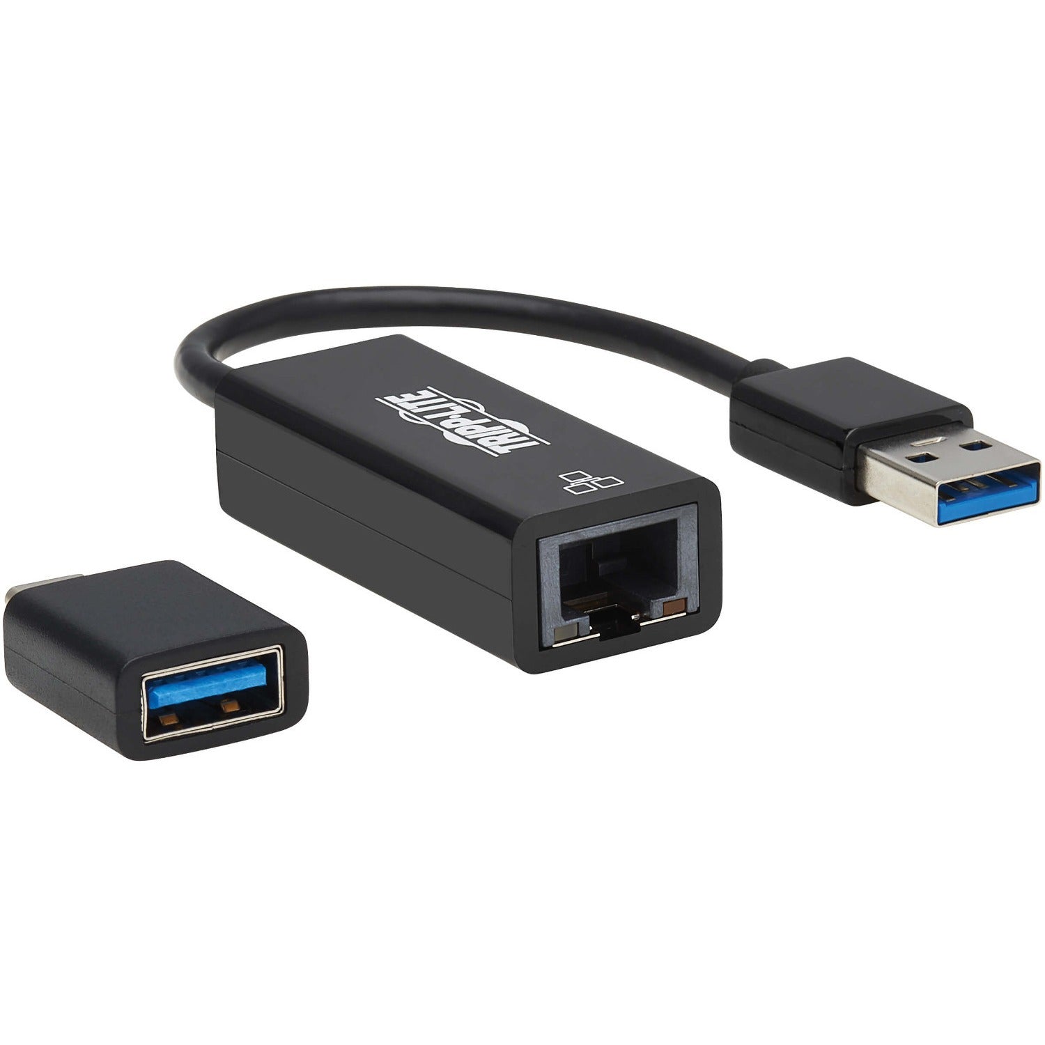 Tripp Lite by Eaton USB-C USB-A to RJ45 Gigabit Ethernet Network Adapter (2xM/F) USB 3.2 Gen 1 Black - U336-000-GB-CA