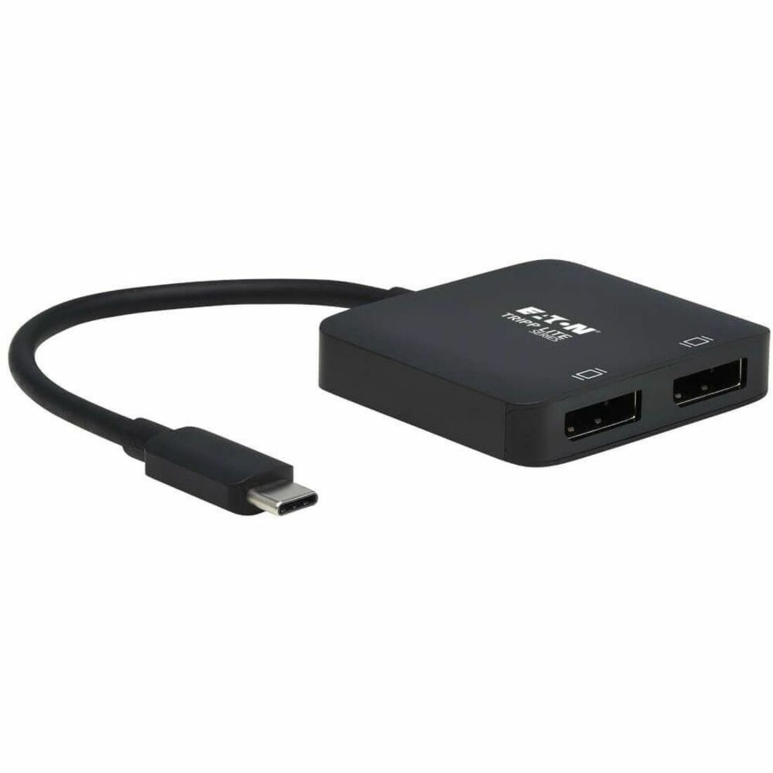 Eaton Tripp Lite Series USB-C Adapter, Dual Display - 4K 60 Hz DisplayPort, 8K, HDR, 4:4:4, HDCP 2.2, DP 1.4 Alt Mode, Black - U444-2DP-MST4K6