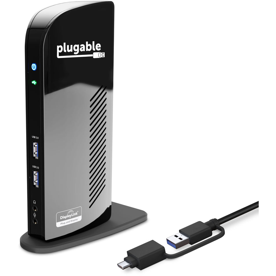 Plugable Laptop Docking Station Dual Monitor for USB-C or USB 3.0 - UD-3900C
