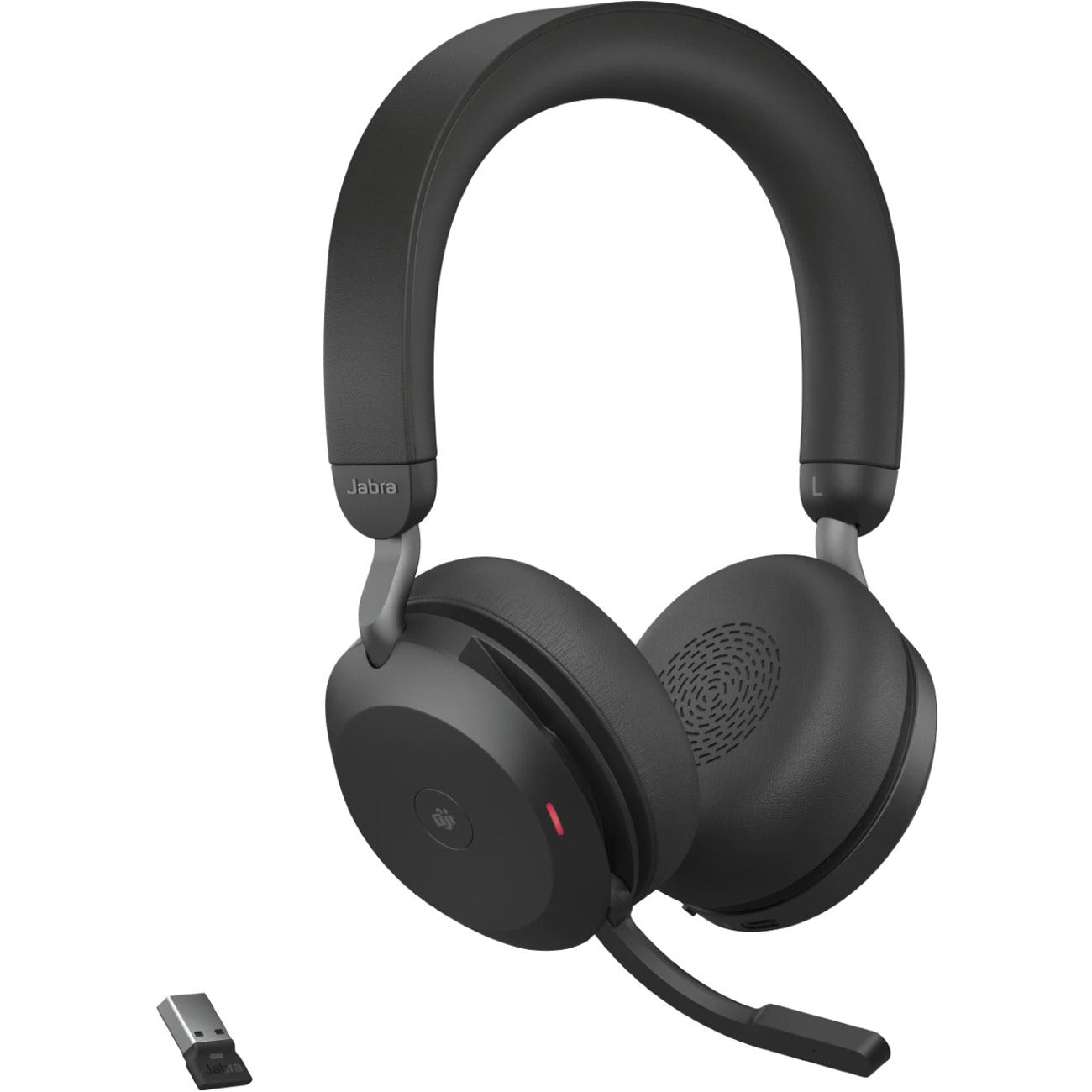 Jabra Evolve2 75 Wireless On-ear Stereo Headset - USB-A - For MS Teams - Black - Binaural - Ear-cup - 3000 cm - Bluetooth - 20 Hz to 20 kHz - MEMS Technology Microphone - Noise Cancelling - 27599-999-999