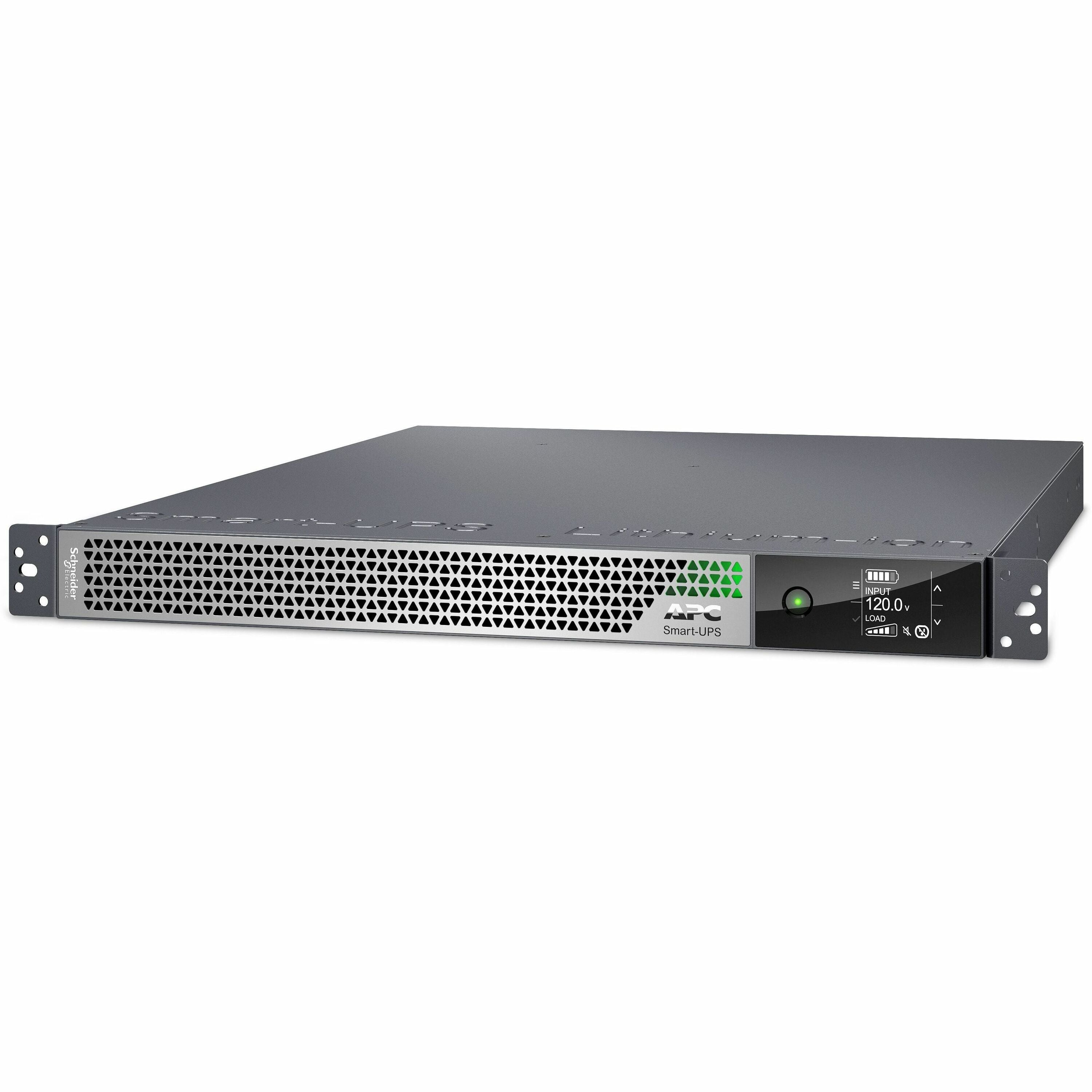 APC Smart-UPS Ultra On-Line, 3000VA, Lithium-ion, Rack/Tower 1U, 120V, 5x 5-20R, 1x L5-30R NEMA outlets, SmartConnect, Extended runtime, W/rail kit - SRTL3KRM1UC