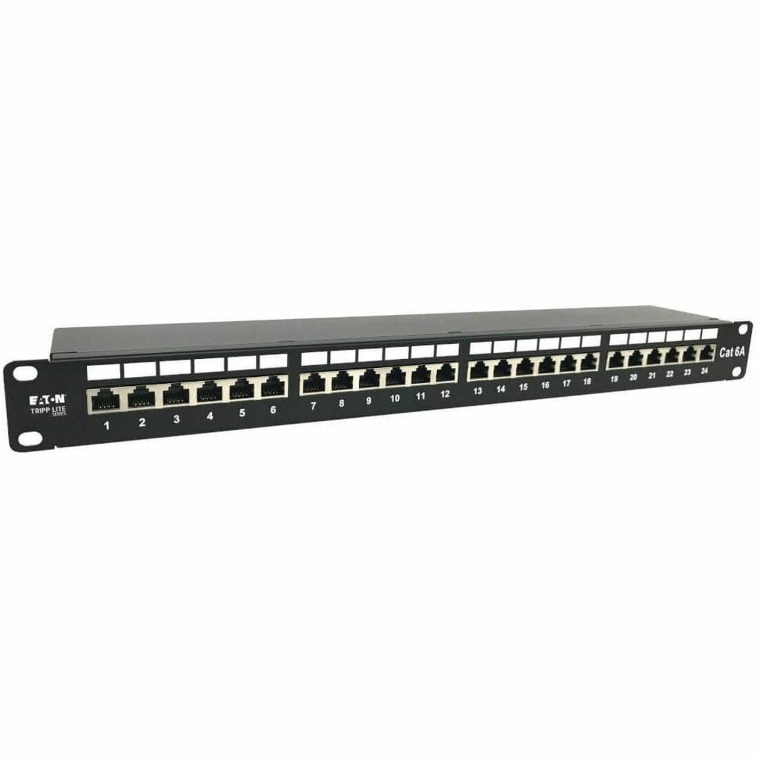 Eaton Tripp Lite Series 24-Port Cat6a Shielded Patch Panel - 10 Gbps, STP, 110 Punch Down, RJ45, 1U, TAA - N252-024-6A-SH