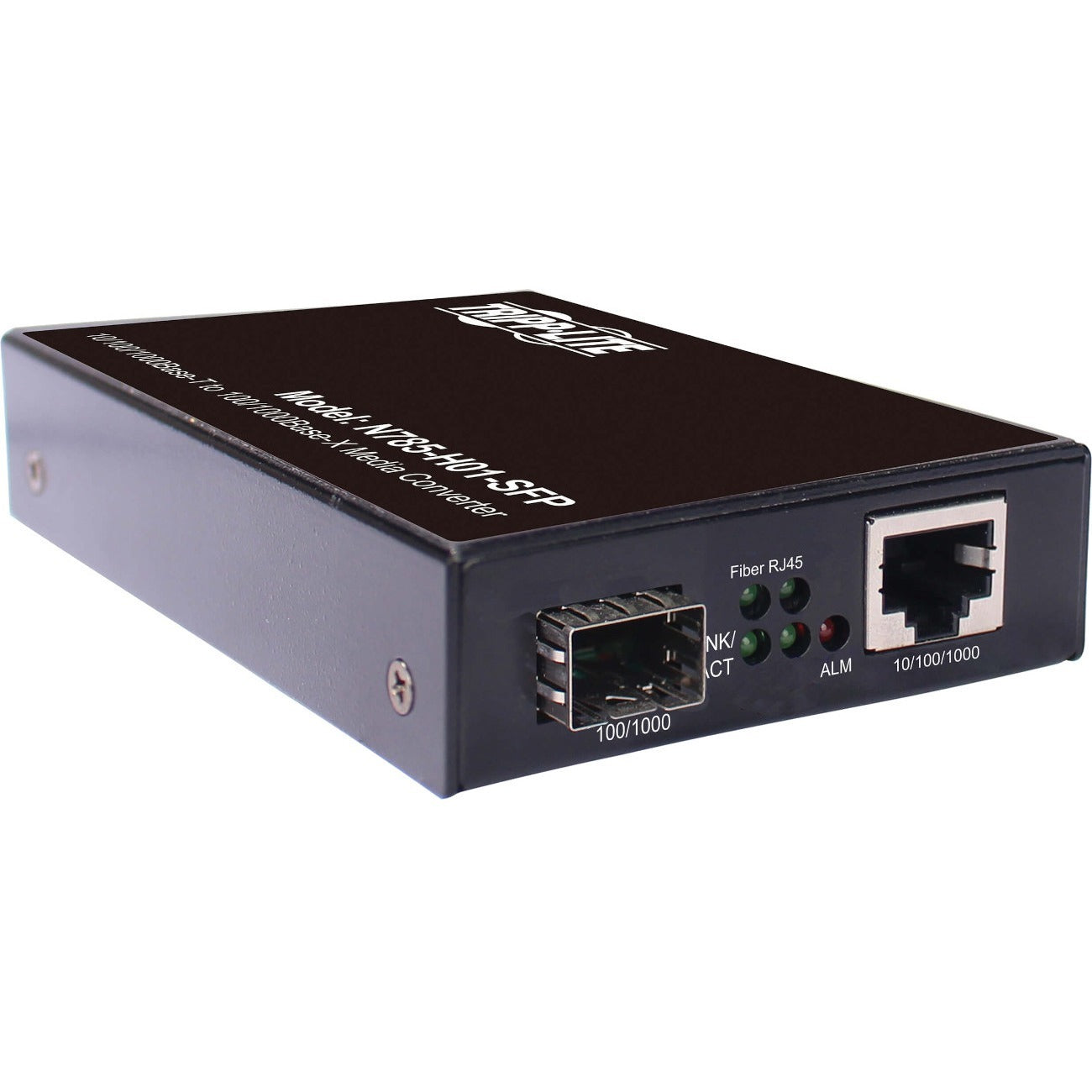 Tripp Lite by Eaton Hardened Gigabit Fiber to Ethernet Media Converter, 10/100/1000 Mbps, RJ45/SFP, -10&deg; to 60&deg;C, TAA - N785-H01-SFP