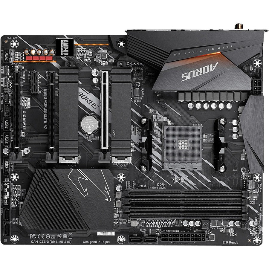 Aorus Ultra Durable B550 AORUS ELITE AX Desktop Motherboard - AMD B550 Chipset - Socket AM4 - ATX - B550 AORUS ELITE AX