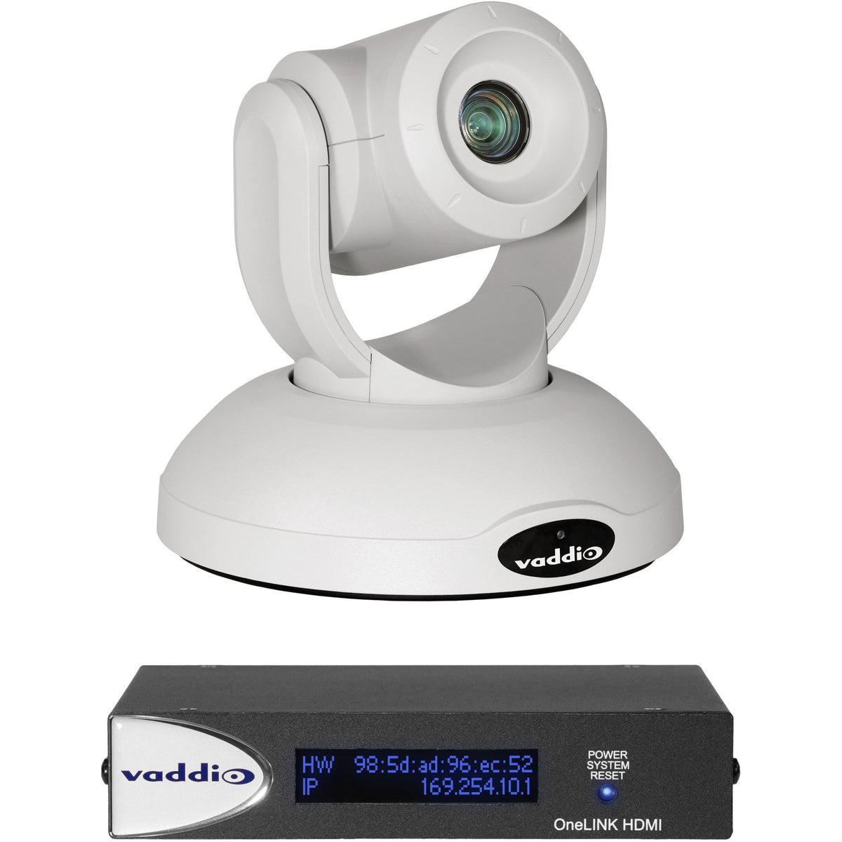 Vaddio RoboSHOT 40 UHD OneLINK HDMI Video Conferencing System - Includes PTZ Camera and HDMI Receiver - White - 999-9952-100W