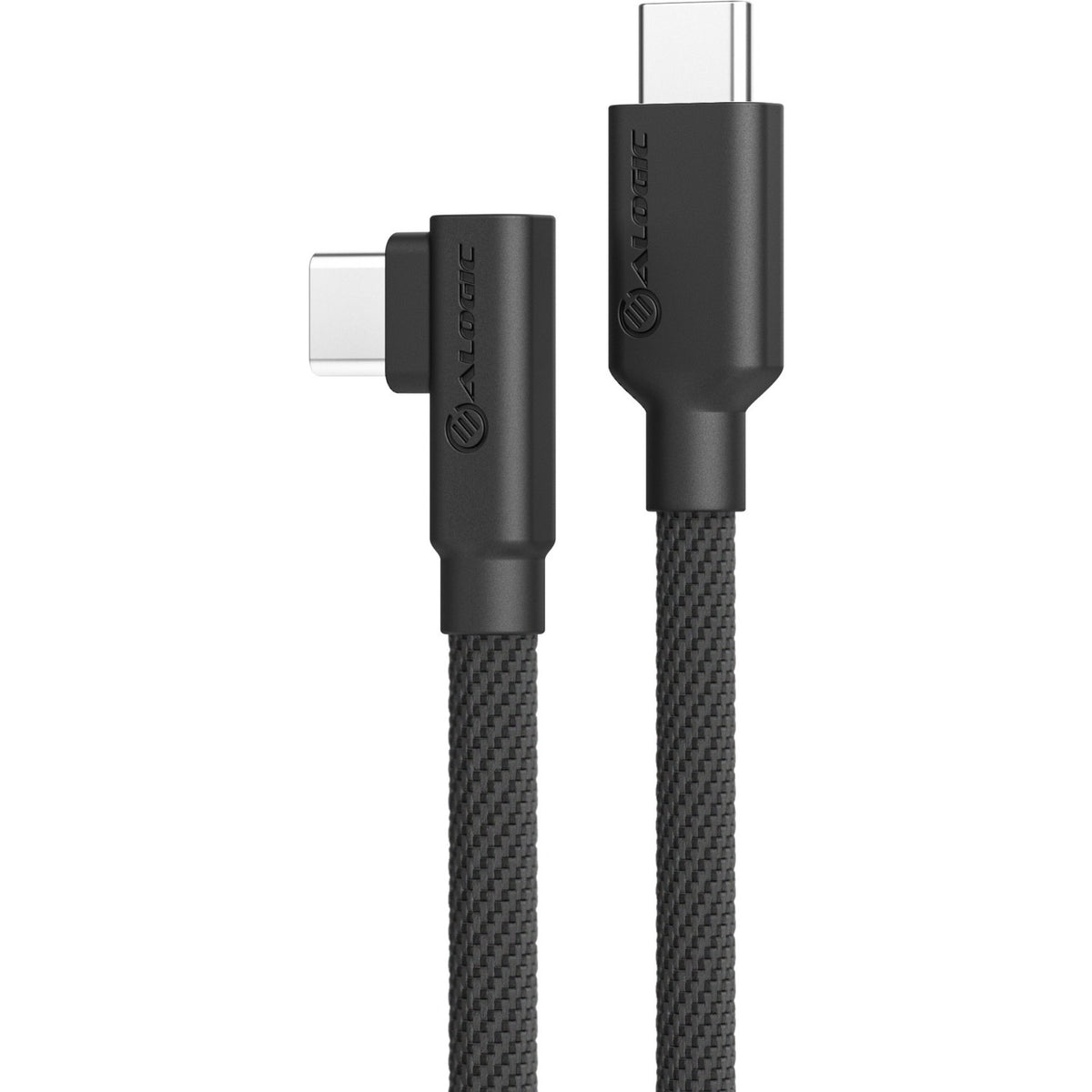 ALOGIC Elements Pro Right Angle USB-C to USB-C Cable - Male to Male - 1m - USB 2.0 - 5A - 480Mbps - ELPRACC01-BK