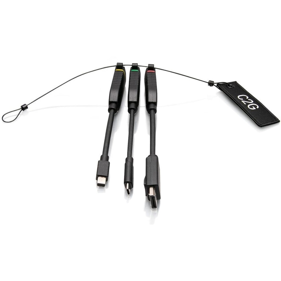 C2G Universal 4K HDMI&reg; Dongle Adapter Ring with Color Coded Mini DisplayPort™, DisplayPort, and USB-C&reg; - C2G30028