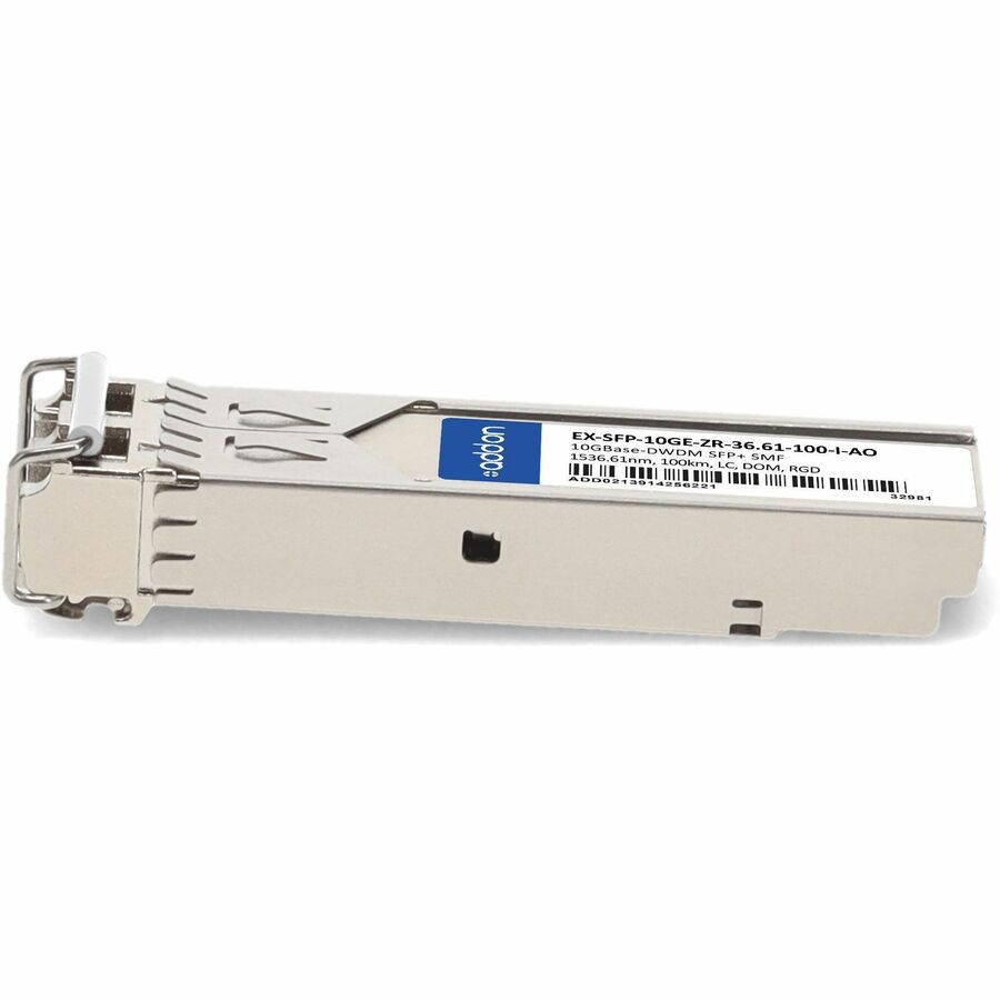 AddOn Juniper Networks&reg; EX-SFP-10GE-ZR-36.61-100-I Compatible TAA 10GBase-DWDM SFP+ Transceiver (SMF, 1536.61nm, 100km, LC, DOM, -40 to 85C) - EX-SFP-10GE-ZR-36.61-100-I-AO