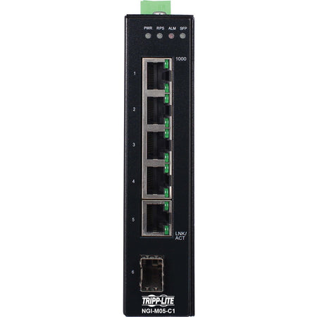 Tripp Lite by Eaton 5-Port Managed Industrial Gigabit Ethernet Switch - 10/100/1000 Mbps, GbE SFP Slot, -40?&deg; to 75?&deg;C, DIN Mount - TAA Compliant - NGI-M05-C1