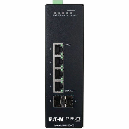 Eaton Tripp Lite Series 4-Port Lite Managed Industrial Gigabit Ethernet Switch - 10/100/1000 Mbps, 2 GbE SFP Slots, -10&deg; to 60&deg;C, DIN Mount, TAA - NGI-S04C2